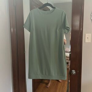 Green dress, great for work or out to dinner with friends